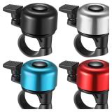 Hestya 4 Pieces Bike Bells, Bicycle Bells for Mountain Bicycle Handlebars Loud Crisp Clear Aluminum Road Bike Ring Bell with Screwdriver for Adults