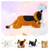 Houwsbaby 5-Piece Cat Plush Toy Set - Mommy Cat with 4 Kittens, Kitty Surprise, Parent-Child Stuffed Animals for Kids, 17ftft