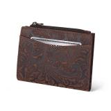 Oak Leathers Leather Wallet For Women - Small RFID Coin Purse Credit Card and ID Holder for Ladies, Gift for Womenfts, Bifold Wallets (Crazy Horse Brown Flower)