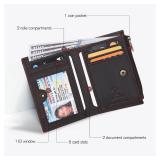 Oak Leathers Leather Wallet For Women - Small RFID Coin Purse Credit Card and ID Holder for Ladies, Gift for Womenfts, Bifold Wallets (Crazy Horse Brown Flower)