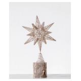 Multidimensional Metal Star Tree Topper with Gold Glitter