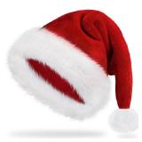Iioscre Santa Hat Adult Christmas Hats - Santa Claus Hat for Women Men - Xmas Holiday Party