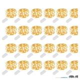 YITING 24 Pack 30 Led Valentinefts day Fairy Lights Battery Operated 10.2 FT (3m) Copper Wire LED Mini String Lights Waterproof Warm White Firefly Lights for Wedding Party DIY Jars Gifts Decoration
