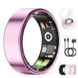 Smart Ring for Women and Men, Health Tracker Ring with Heart Rate, Blood Oxygen,Blood Pressure, IP68 Waterproof Fitness Ring, Sleep Tracker for iPhone and Android, No APP Fee (Lavender Pink, 9#)