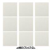 Feleph 9pcs Brick 16x16 White Plate 13 with Holes and Pin Pixel Art Painting Classic Blocks Compatible with 65803 3673 Major Base Plates Brands