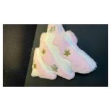 Plush Pink Christmas Tree with Gold Stars Decorative Throw Pillow