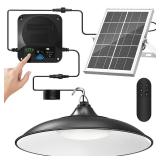 APILAB Solar Shed Light Indoor Outdoor, 2000LM Motion Sensor Pendant Light, Daytime Available Solar Indoor Lights with 4 Lighting Modes Remote Control for Barn, Patio, Gazebo, Shop, Garage *includes p