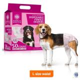 American Kennel Club Female Dog Wrap, Disposable Diapers with Wetness Indicator, Large, 50 Count