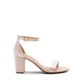 DREAM PAIRS Womenfts Chunk Low Heel Pump Sandals,Size 9.5,Champagne-Satin,CHUNK