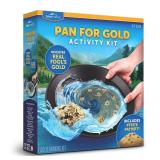 Blue Marble Gold Panning Kit for Kids - Learn to Pan for Gold, Includes Pay Dirt with Real Pyrite Specimens, Reusable Panning Pan, Vial, Tweezers and More