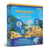 Blue Marble Gold Panning Kit for Kids - Learn to Pan for Gold, Includes Pay Dirt with Real Pyrite Specimens, Reusable Panning Pan, Vial, Tweezers and More