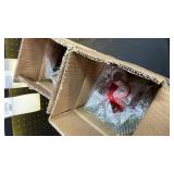 Baquler 2 Pcs Decorative Lantern Hanging with LED Candle Metal Vintage Christmas Candle Holder Xmas Ornament for Indoor Outdoor Porch Decor Holiday Party Tables Centerpieces (Red)