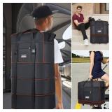 Expandable Large Capacity Travel Bag Oxford Cloth Duffel Bag with Wheels Lightweight Waterproof Travel Foldable Suitcase(Black)