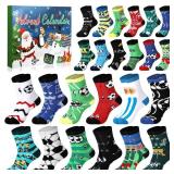 JenPen 24 Pairs Soccer Advent Calendar 2025 Christmas Socks 24 Days Countdown Gifts Calendar Funny Soccer Socks Gifts for Sports Team Fans Men Teen *missing 2 pairs*