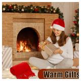 Kigeli 48 Pcs Winter Scarves Bulk Cashmere Feel Warm Scarf with Tassel Edge Soft Scarf for Men Women Unisex Donation Unisex (Red)