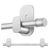 Curtain Rods No Drilling 16 to 30 Inch, HOTOZON 58 Inches No Drill Curtain Rods for Windows 8 to 26 Inches(0.7-2.1 ft), Renter Friendly Adjustable Small Drapery Rod for Lightweight Curtains, Silver