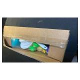 56Pcs Mini Play Kitchen Accessories for Kids, Pretend Cooking Playset with Cookware, Tableware and 2 Fruit Sets, Learning Gift for Girls, Boys, Toddlers, Green