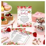 Patelai 321 Pcs Strawberry Baby Shower Decorations 5 Set a Berry Sweet Baby is on The Way Party Supplies Bingo Game Donftt Say Sign Clothespin for Berry Sweet Gender Reveal Strawberry Party Supplies