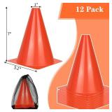 PXZBLG 12pcs Soccer Cones, 7 Inch Soccer Cones, Plastic Traffic Cones, Training Cones for Basketball Football Skating Drills Practice