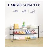 Kitsure Shoe Rack for Closet, Sturdy and Long-Lasting Shoe Shelf, Shoe Rack for Entryway, Personalized DIY Shoe Organizer, Shoe Rack Organizer for Space-Saving, 36.2\ x 11.8\in x 16.5\in, Blackin