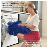 OLANLY 2x3 Machine Washable Small Bedside Rug, Soft Fluffy Shaggy Entryway Throw Rugs for Bedroom, Living Room, Indoor Floor Carpet for Kids Girls Boys, Nursery Rooms, Home Decor Aesthetic, Navy Blue