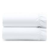 California Design Den 2 Full Fitted Sheets, 400 Thread Count 100percent Cotton Sateen, Deep Pocket Full Elastic Fitted Sheets That Stay Tight (Bright White)