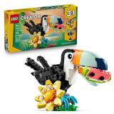 LEGO Creator 3 in 1 Wild Animals: Tropical Toucan Building Toy for Kids- Jungle Building Blocks and Learning Toy for Girls and Boys, Ages 7+ - Build 3 Animal Toys in 1 Set - Gift for Birthdays - 31173