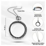 YYHSND 10X Magnifying Glass Necklace Magnifier Necklace Pendant Optical Magnifier with Chain Necklace for Library, Reading, Zooming and Jewelry (Color : Silver)