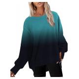 Disamer Womens Crew Neck Sweatshirts Teen Girls Tie Dye Oversized Fall Clothes 2025 Outfits Long Sleeve Pullover Tops,Dye Green,Large