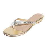 DREAM PAIRS Womenfts Fashion Rhinestones Design Slides Sandals,Size 10,Gold Glitter,JEWEL_03