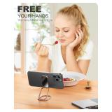 A-LuGei Foldable and Adjustable Phone Ring Holder Stand, Adhesive Cell Phone Grips, Phone Kickstand for Desk, Cell Phone Holder for Hand, 360° Rotation Metal Ring for Back of iPhone