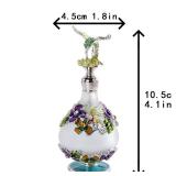 YU FENG Hummingbird Flower Glass Perfume Bottle Jeweled Enameled Fancy Decorative Crystal Perfume Holder Container Scent Bottles Empty Refillable(25ml)