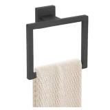JOPOFI Towel Ring - Thicken SUS 304 Stainless Steel Towel Holder, Towel Racks for Bathroom, Square Modern Design Hand Towel Holder, Contemporary Hand Towel Bar - Matte Black
