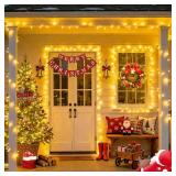 JMEXSUSS 200 LED Christmas Lights Indoor Outdoor, Connectable Warm White Christmas Tree Lights Clear Wire, 66 Ft Twinkle Fairy String Light Plug in for Bedroom Wedding Xmas Tree Decorations