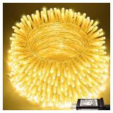 JMEXSUSS 200 LED Christmas Lights Indoor Outdoor, Connectable Warm White Christmas Tree Lights Clear Wire, 66 Ft Twinkle Fairy String Light Plug in for Bedroom Wedding Xmas Tree Decorations
