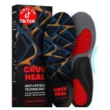 CRUVHEAL Work Orthotic Insoles - Anti Fatigue Medium Arch Support Shoe Insert Men Women - Plantar Fasciitis Flat Feet - Relieve Foot Pain - Work Boot Insoles Standing All Day (XL, Blue)