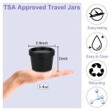 Wowang Travel Containers for Toiletries 3.4oz 9 Pack TSA Approved Plastic Cream Jars Wide-mouth Cosmetic Pot Jars with Lids Leak Proof Travel Size Containers for Makeup Face Cream(Black)