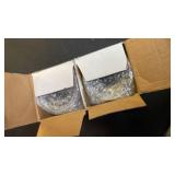 2Pcs Glass Candle Holders,Crystal Glass Candle Holder,Clear Pillar Taper Candlestick for Wedding, Party, Holiday Decoration (Medium)