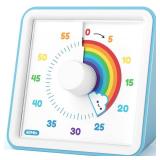 LIORQUE 60 Minute Visual Timer for Kids, Visual Countdown Timer for Classroom Office Kitchen with ftRainbowft Pattern Design, Pomodoro Timer with Silent Operation (Batteries Included)