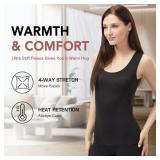 ATTIQOZI Womenfts Fleece Lined Thermals Underwear Tops Base Layer Tank Top Vest for Cold Weather 4,5Pairs BlackGrayPurplePink M
