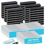 50 Pack Name Badge Magnets Kit Acrylic Magnetic Name Tag Holders with Blank Printable Paper Inserts 3 Magnets Clear Adhesive ID Holder for Business Events School Office *magnets only*
