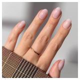Glamnetic Press On Nails - Doll Cheeks | Short Oval Pink Fake Nails, Salon Quality Milky Nails | 15 Sizes - 30 Nail Kit with Glue