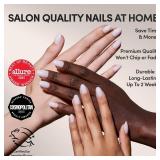 Glamnetic Press On Nails - Doll Cheeks | Short Oval Pink Fake Nails, Salon Quality Milky Nails | 15 Sizes - 30 Nail Kit with Glue