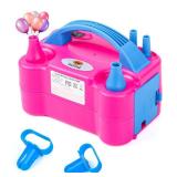 NuLink Electric Portable Dual Nozzle Balloon Blower Pump Inflation for Decoration, Party, Sport 110V~120V, 600W, Rose Red