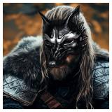 Joukavor Scary Wolf Mask Adult Werewolf Mask Animal Halloween Mask Wolfman Mask (B-Silver)