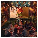 AHOLON Outdoor Projector Screen with Stand - 100 Inch Portable Projector Screen Indoor and Outdoor Projector Screens 16:9 4K HD Wrinkle Free Lightweight Movie Screen with Carry Bag,Enioy Movie Nights