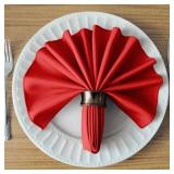 TableLinensforLess 17\x17\in Polyester Cloth Napkins, Set of 12 (Holiday Red) | Easy-Care, No-Iron Finish, Superior Color Retention, Machine Washablein
