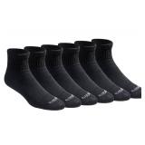 Dickies Menfts Dri-Tech Moisture Control Quarter Socks (6, 12, 18 Pairs), Solid Black (6 Pairs), X-Large