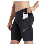 baleaf Menfts Bike Shorts 3D Padded Cycling Road Biking Bicycle Riding Clothes Pockets UPF 50+ MTB Accessories Tights Black M