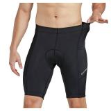 baleaf Menfts Bike Shorts 3D Padded Cycling Road Biking Bicycle Riding Clothes Pockets UPF 50+ MTB Accessories Tights Black M
